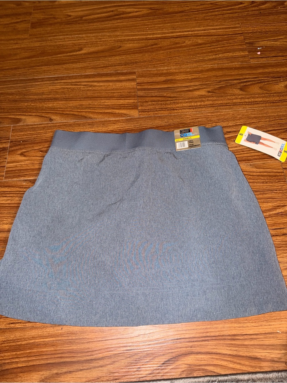 Grey Active Mini Skirt with Elastic Waist - Picture 2 of 2